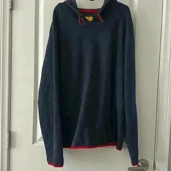 Prince & Fox Hoodie Pull Over Sweatshirt Blue with Red Trim Size XL - Picture 1 of 7